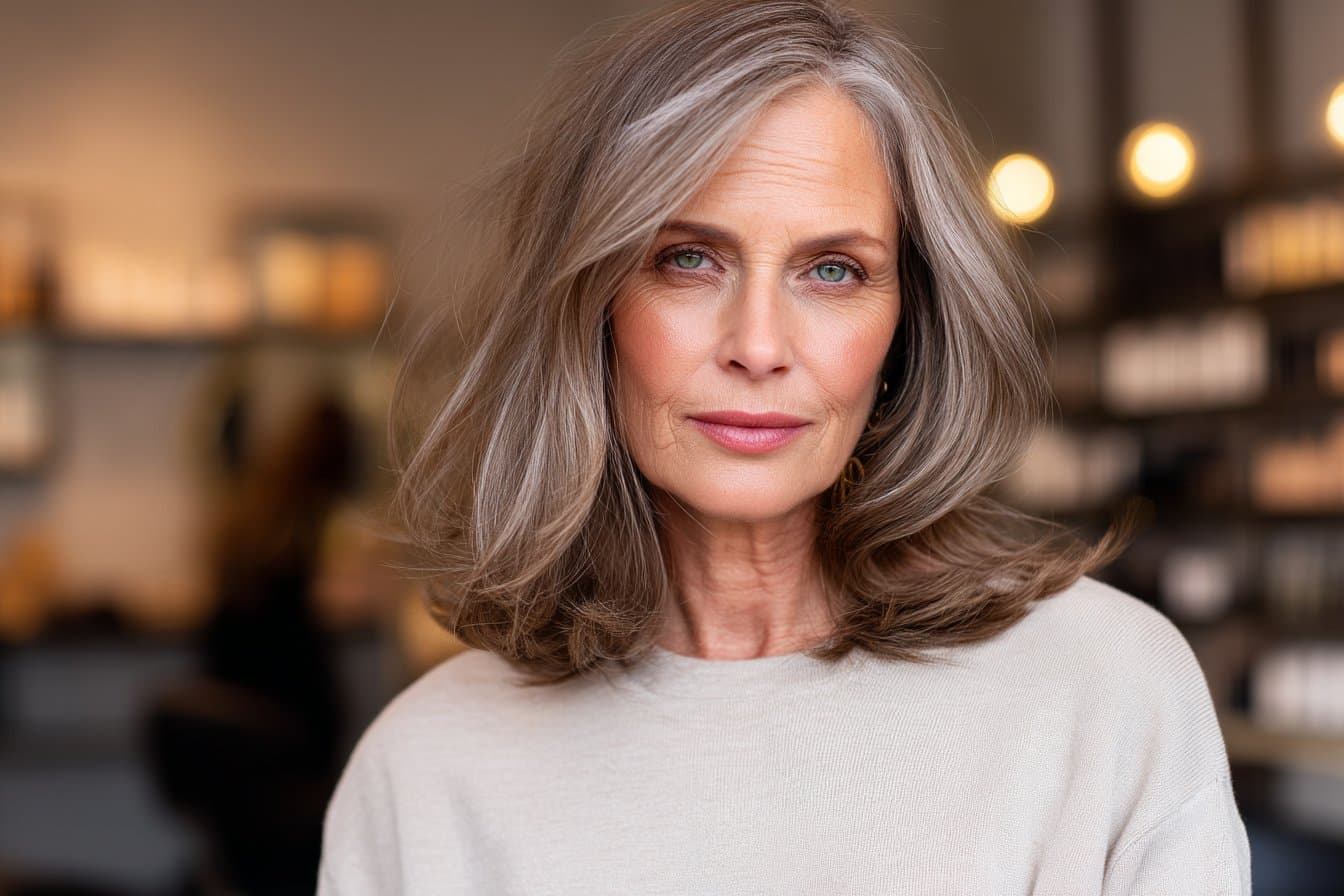 17 Ideen für mittellange Frisuren ab 50, die feines Haar voller wirken lassen