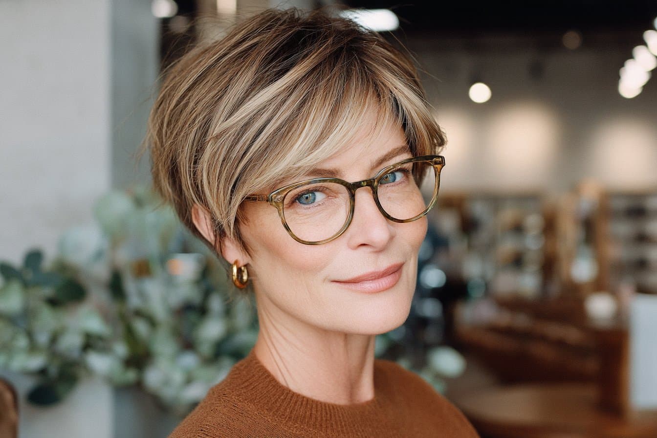 11 Styling-Tipps für kurze Haare und Brille, die Frauen ab 50 schmeicheln