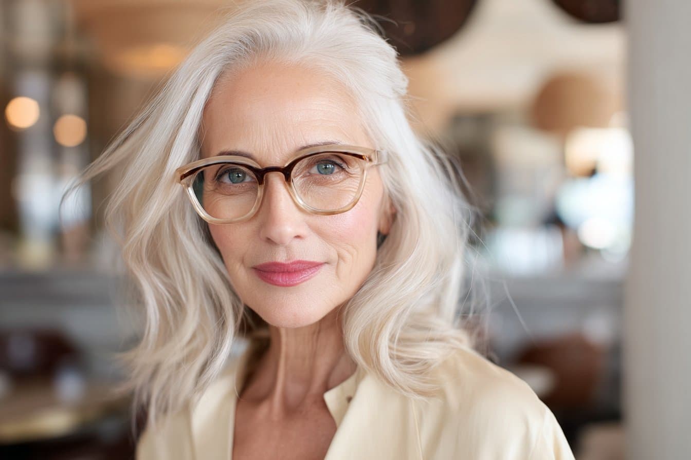 21 Inspirationen für Frisuren, die feines Haar ab 60 mit Brille besonders vorteilhaft zur Geltung bringen