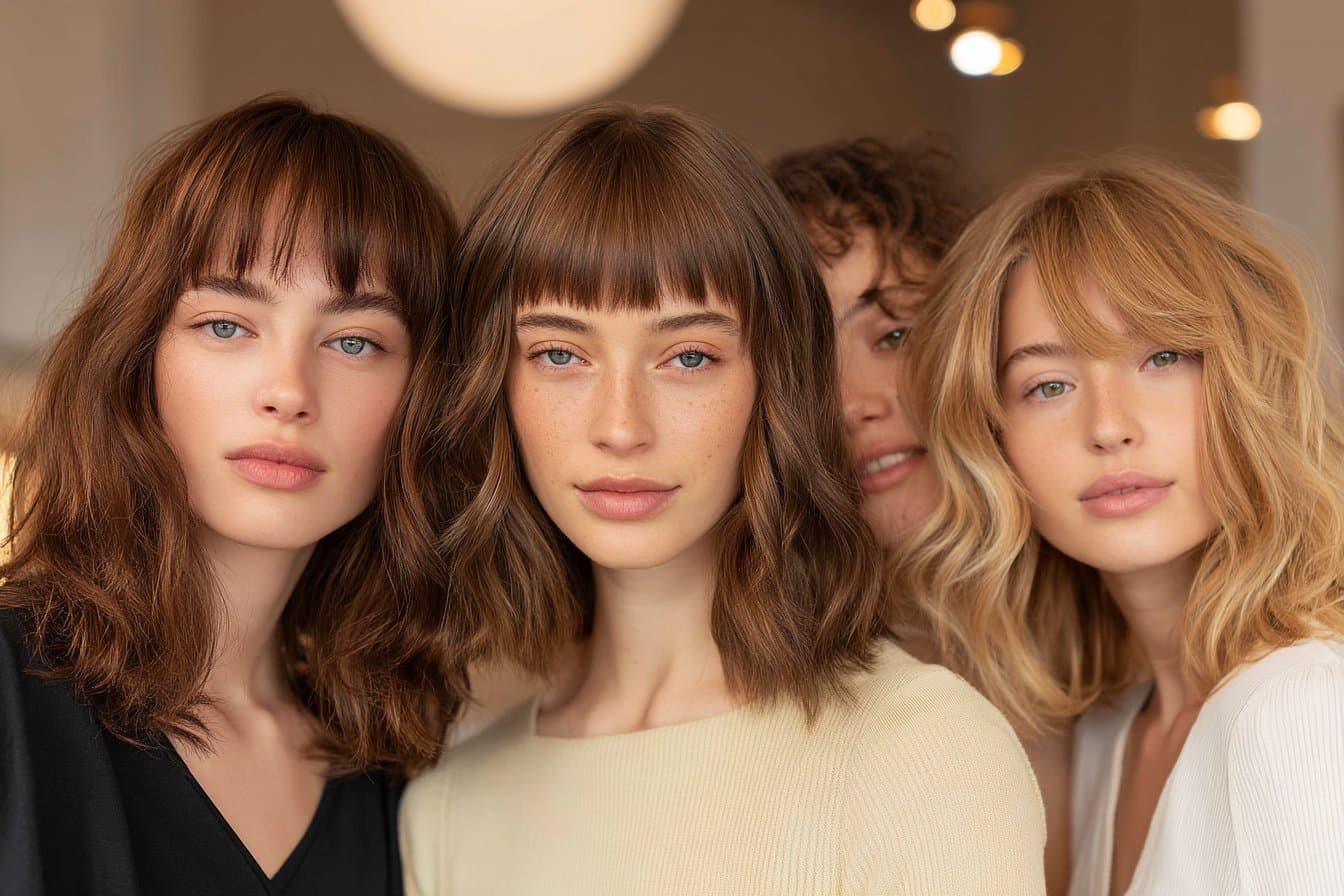 11 Ideen für mittellange Frisuren mit Pony, die jedem Look Frische verleihen