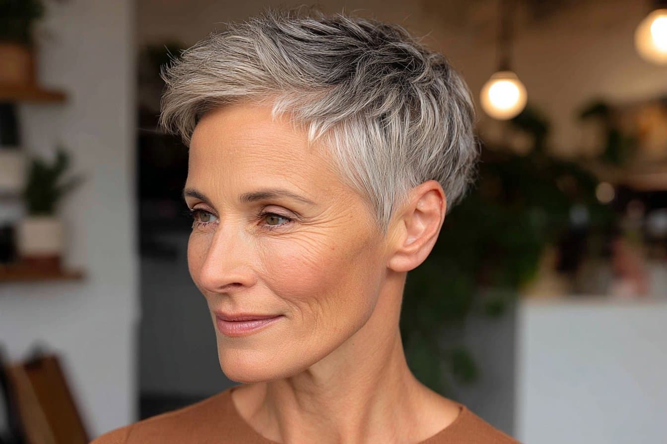 11 stilvolle Ideen, wie kurze Haarschnitte im Salz-und-Pfeffer-Look richtig zur Geltung kommen