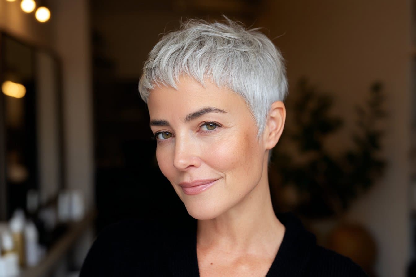 11 inspirierende Kurzhaarideen für den stilvollen Übergang zu grauen Haaren
