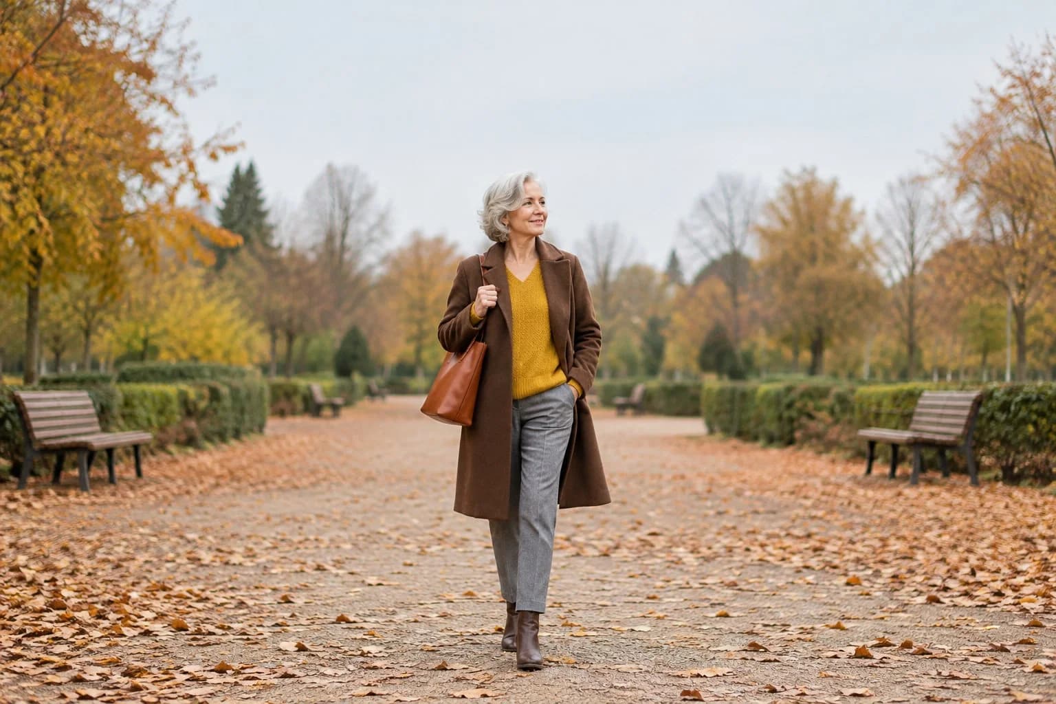 Frau ab 50 im Herbst-Outfit – Capsule Wardrobe ab 50: 15 Herbst-Looks aus wenigen Teilen