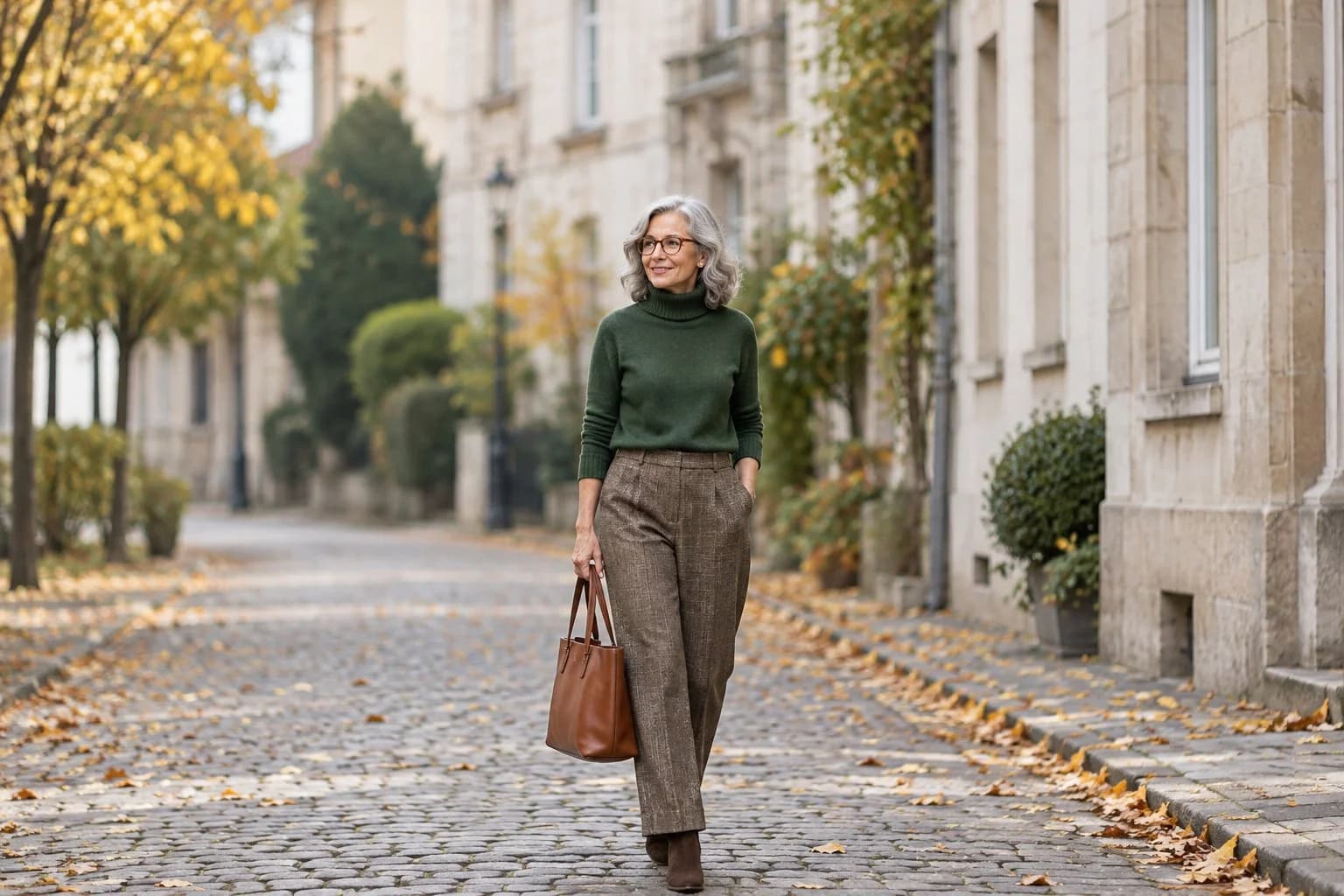Frau ab 50 im Herbst-Outfit – Hosenrock im Herbst ab 50: 15 Outfit-Ideen