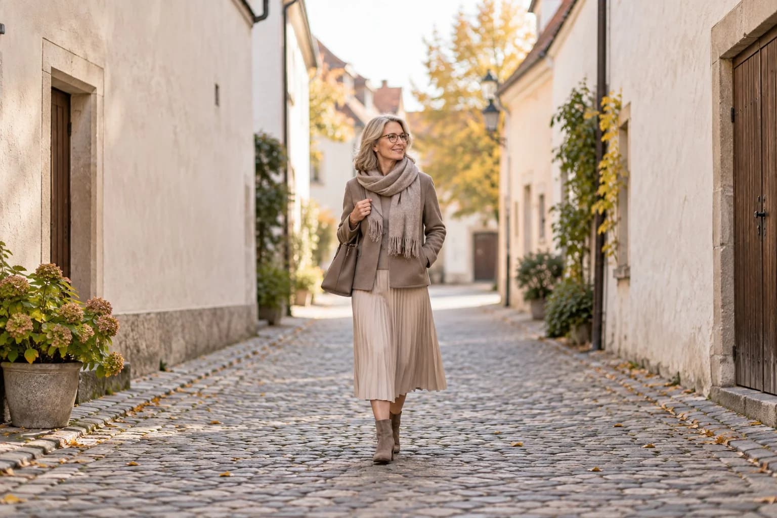 Frau ab 50 im Herbst-Outfit – Kurzer Mantel ab 50 kombinieren: 15 Outfit-Ideen