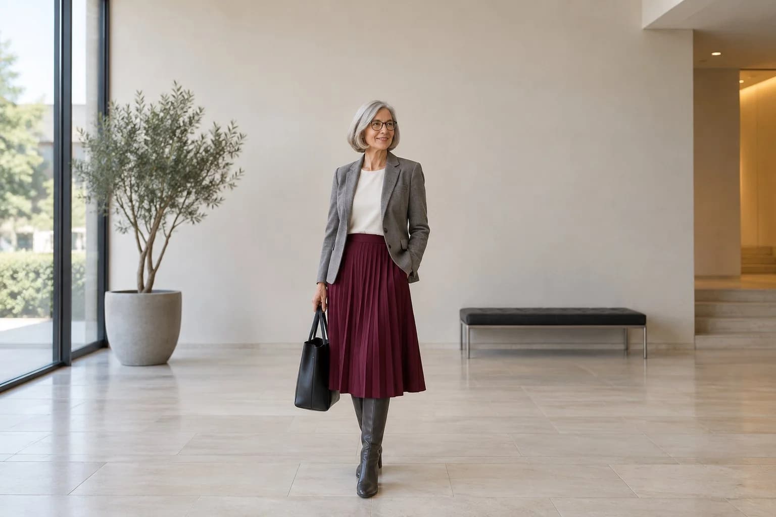 Frau ab 50 im Herbst-Outfit – Reiterstiefel ab 50 kombinieren: 15 Outfit-Ideen