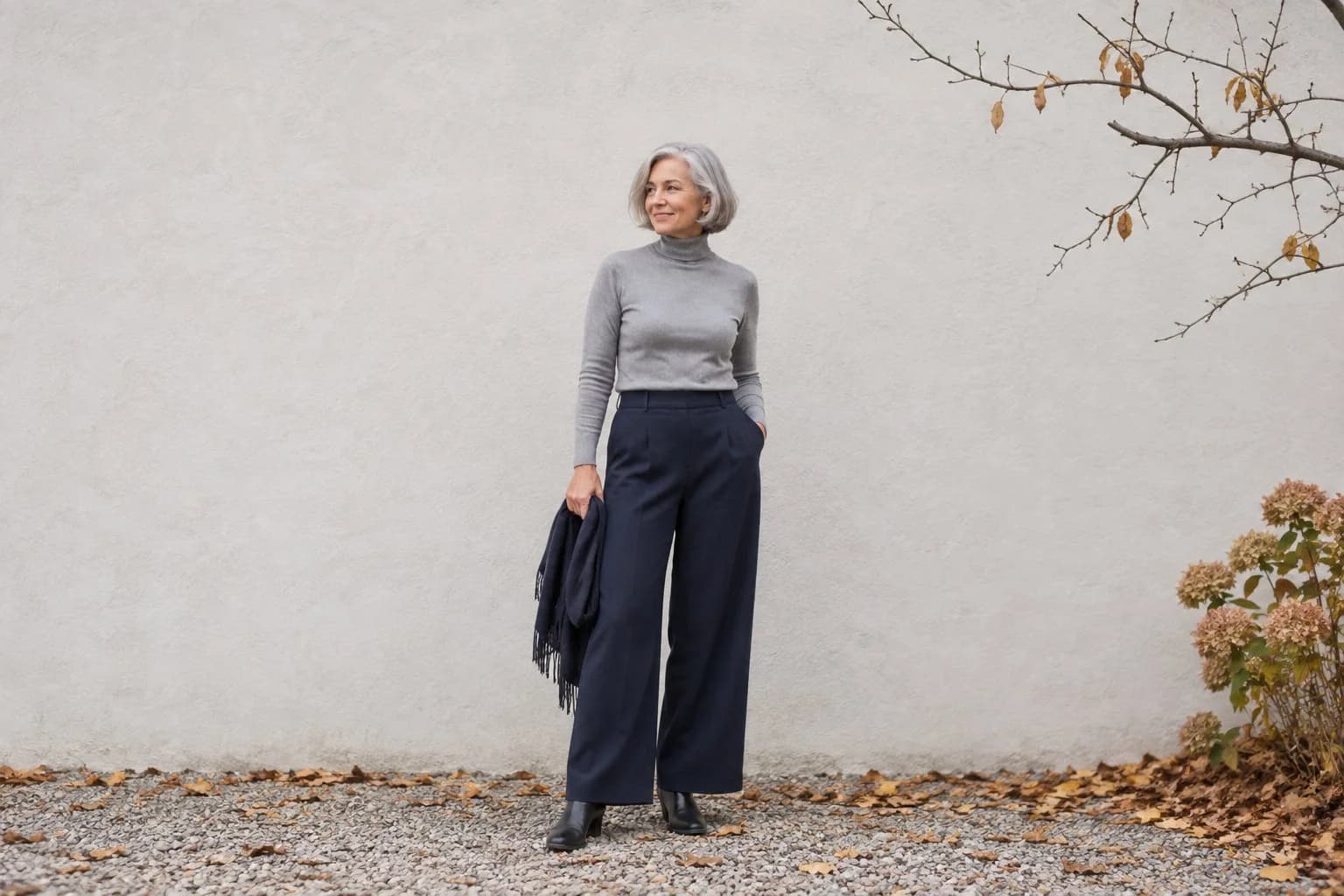 Frau ab 50 im Herbst-Outfit – Rollkragenpullover ab 50 kombinieren: 15 Outfits