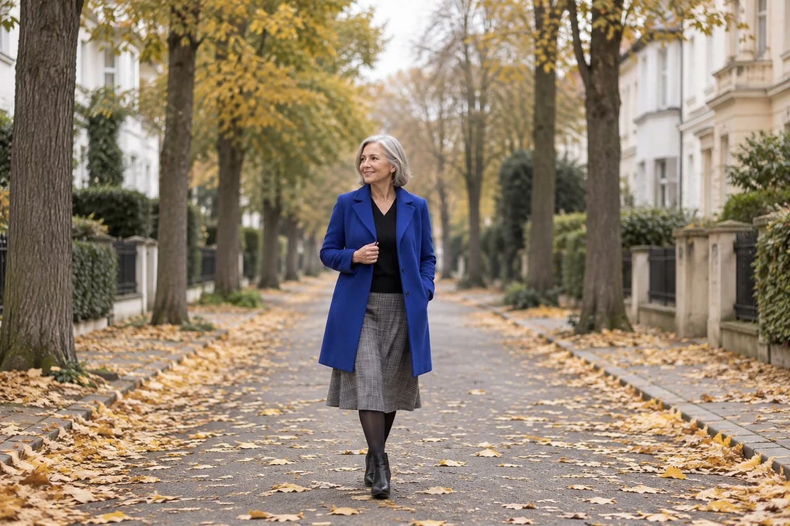 Frau ab 50 im Herbst-Outfit – Stiefeletten kombinieren ab 50: 15 Herbst-Outfits