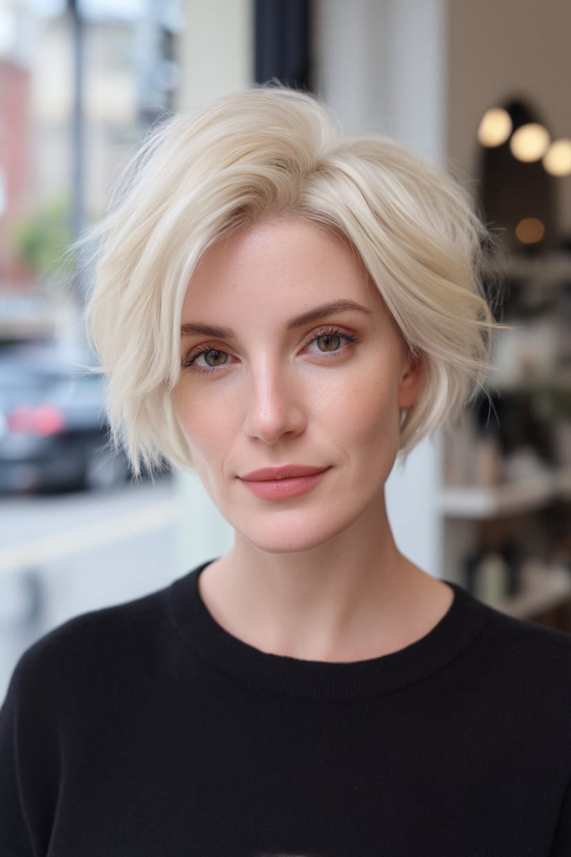 Kurzhaarschnitt mit Stufen für mehr Volumen