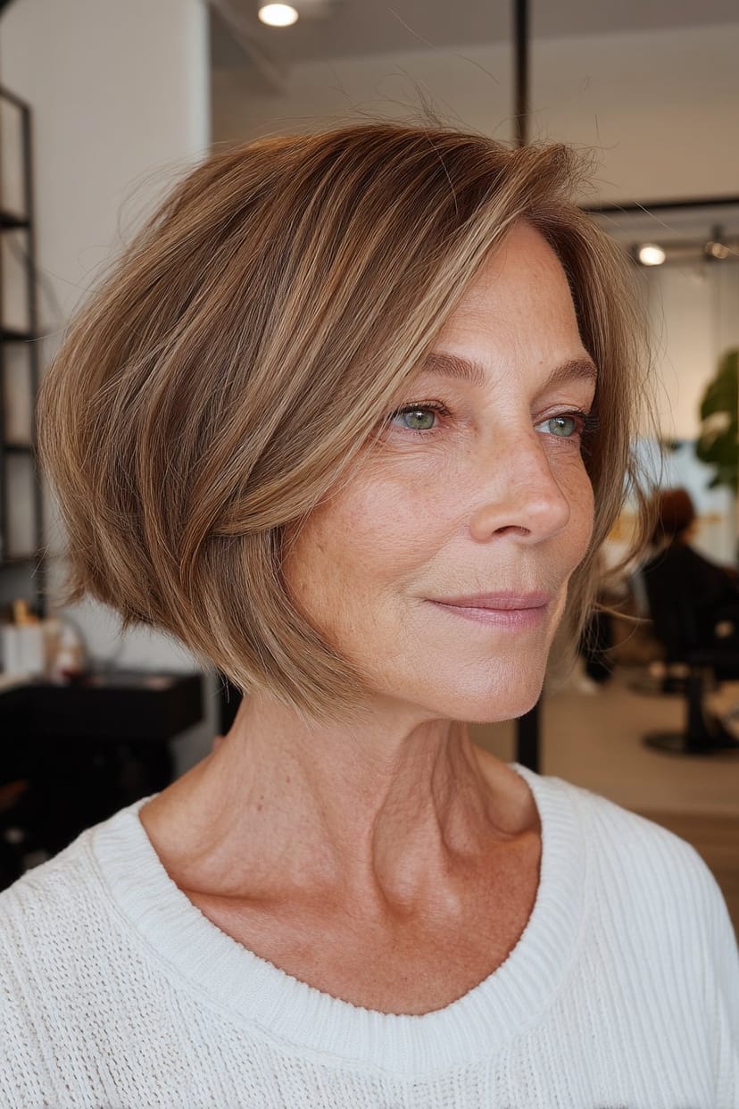 Kinnlanger Bob mit soften Stufen bei feinem Haar