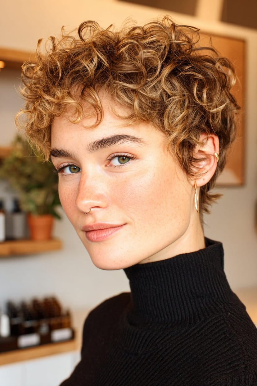 Kurzer Locken-Bob für feines Haar ab 50