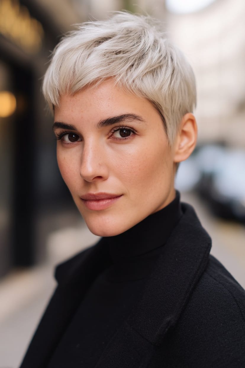 Short Crop mit sanftem Grau-Verlauf frontal