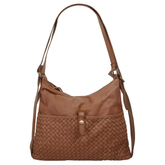 Samantha Look Leder-Shopper, cognac