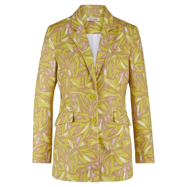Alba Moda Print-Blazer, beige / limette