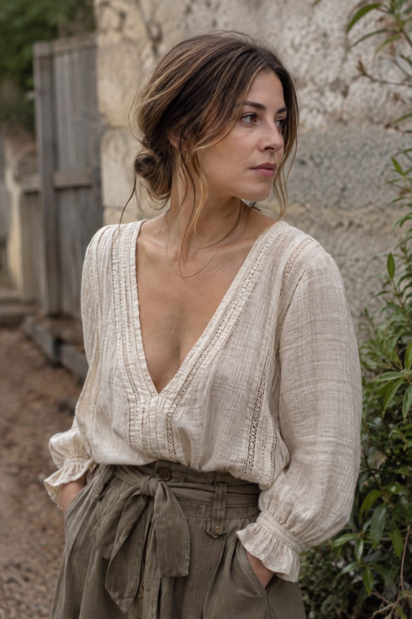 Boho Dutt mit sanften Strähnen