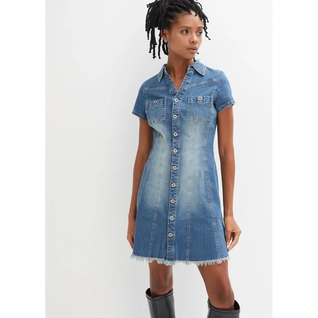 Bonprix Jeanskleid in A-Linie, blau denim