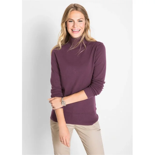 bonprix Rollkragenpullover, holunderbeere