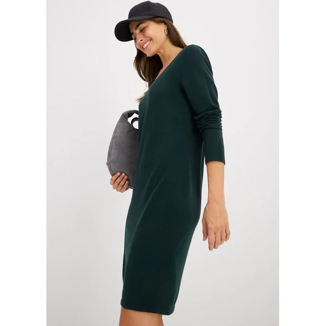 bonprix Strickkleid, tiefgrün