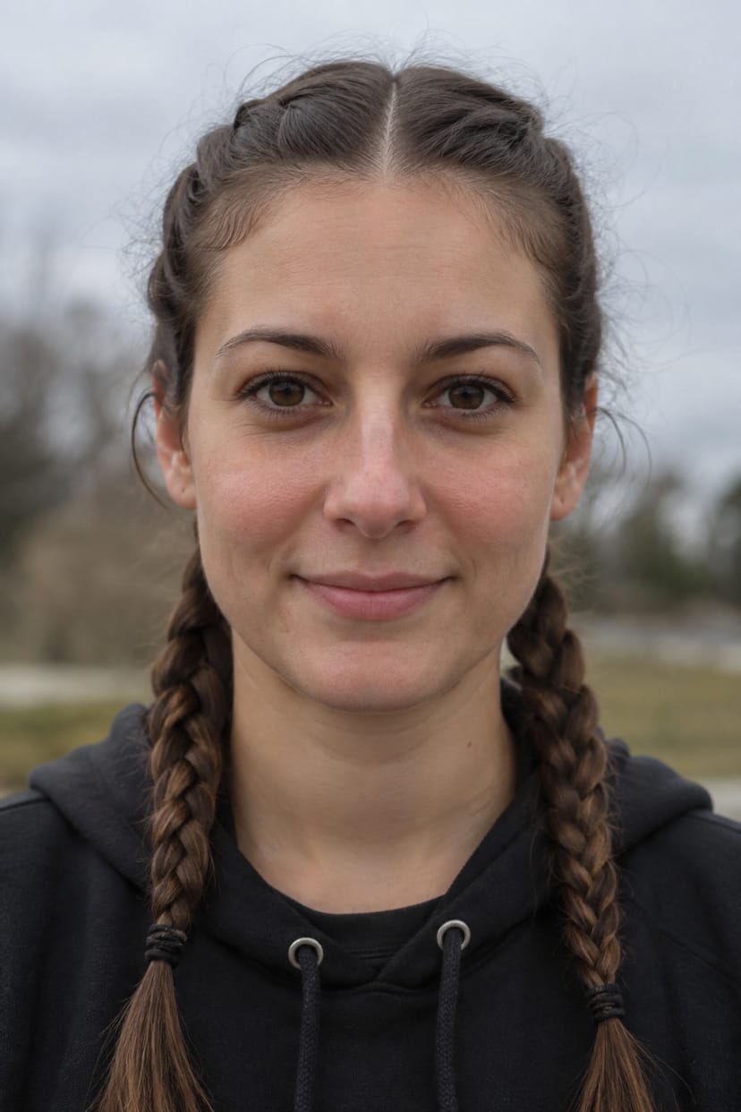zwei enge boxer braids frontal nahaufnahme