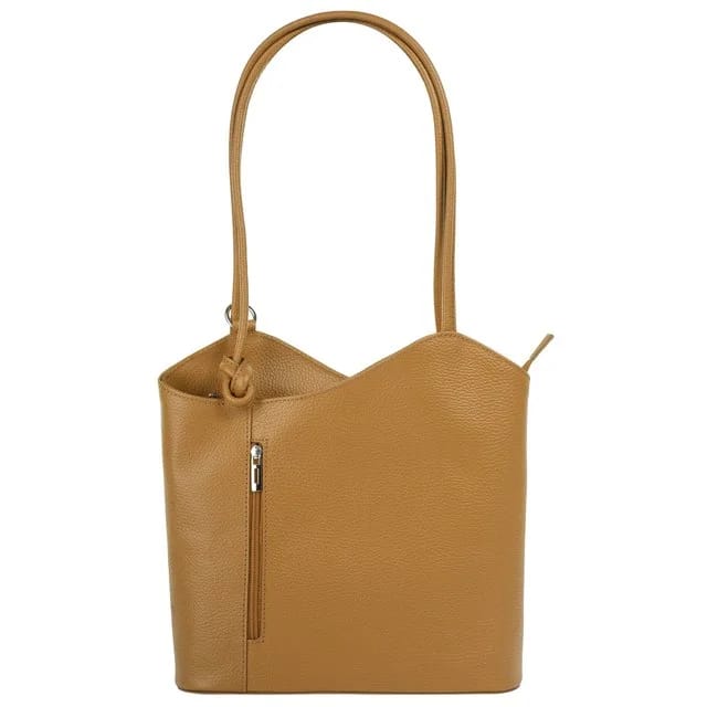 Cluty Cityrucksack aus Leder, gelb