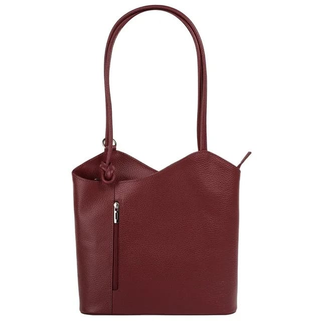 Cluty Leder-Cityrucksack, dunkelrot