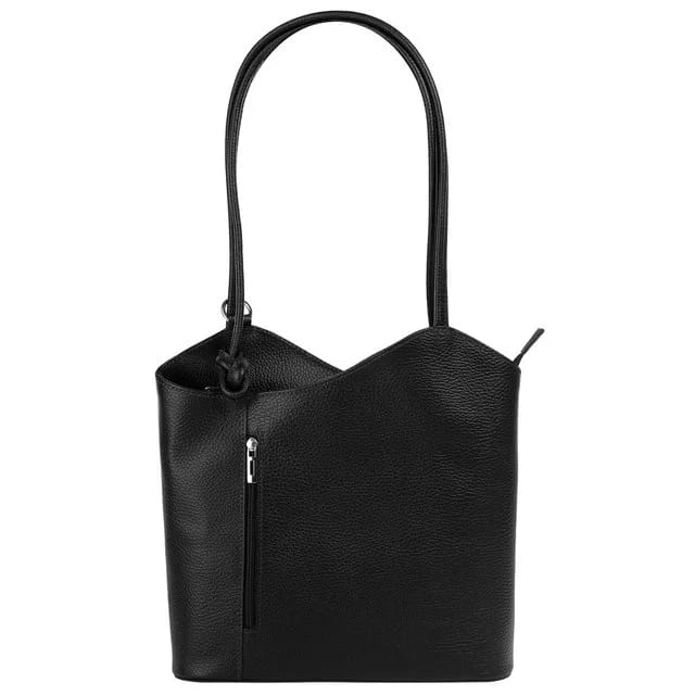 Cluty Leder-Cityrucksack, schwarz