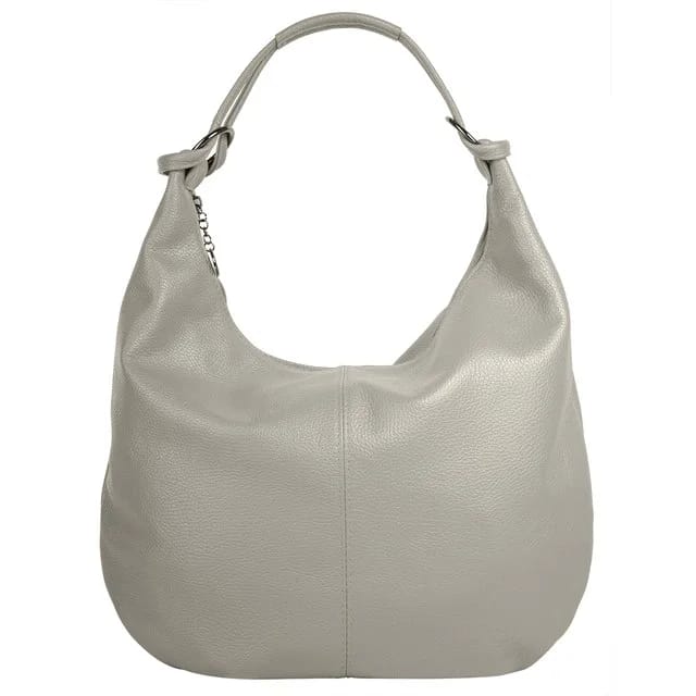 Cluty Leder-Shopper, grau
