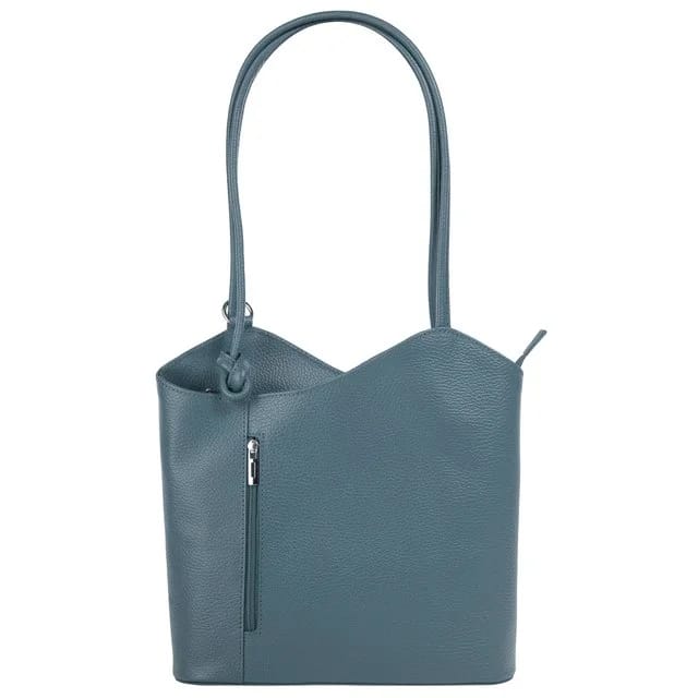 Cluty Lederrucksack, hellblau