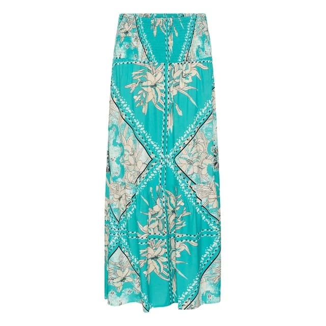 Cream Midirock, Ceramic Scarf Print