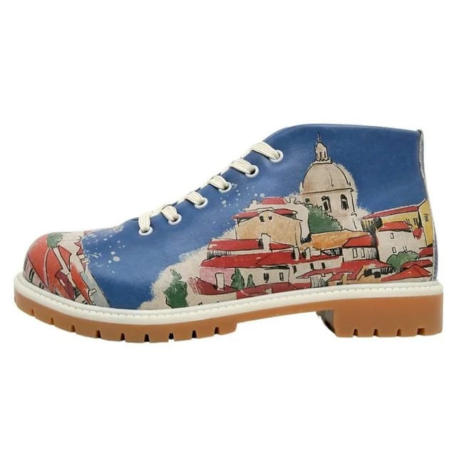 Dogo Schnürboots Hedge-Hug, Blau-Gelb