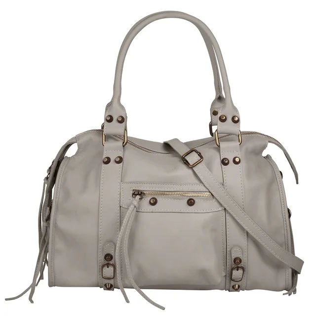 Forty Leder-Shopper, grau