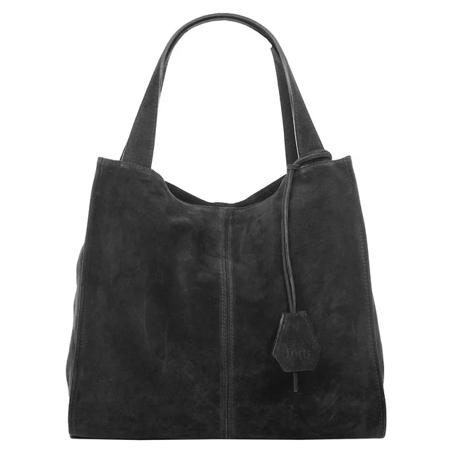 Forty Leder-Shopper, schwarz