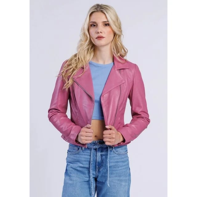 Freaky Nation Lederjacke, pink