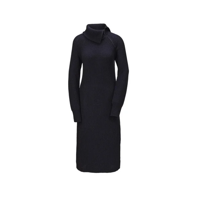 Goldner Strickkleid Kurzgröße, marine