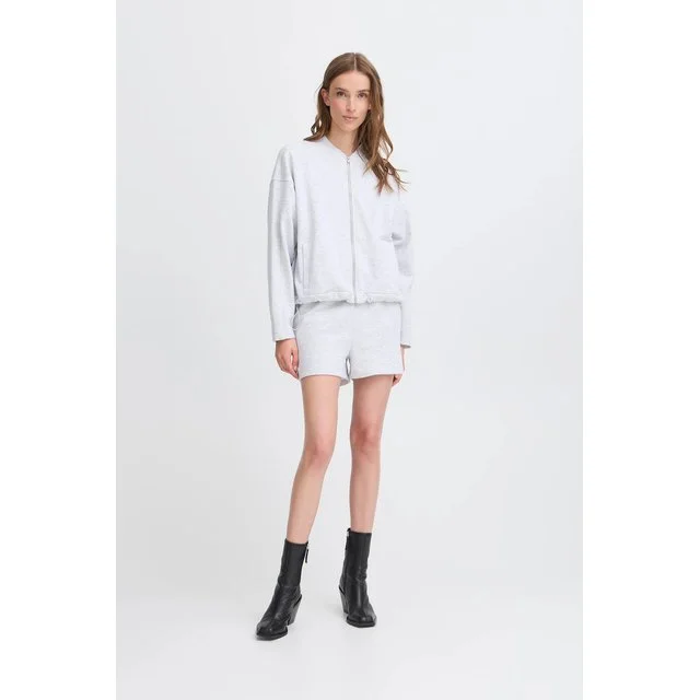 Ichi Strickjacke, Light grey melange