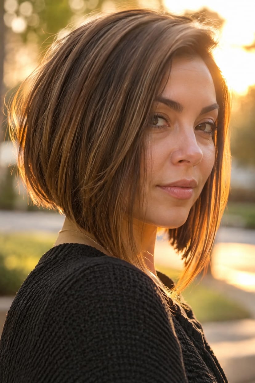 Dichter inverted bob mit ausgedünnten spitzen