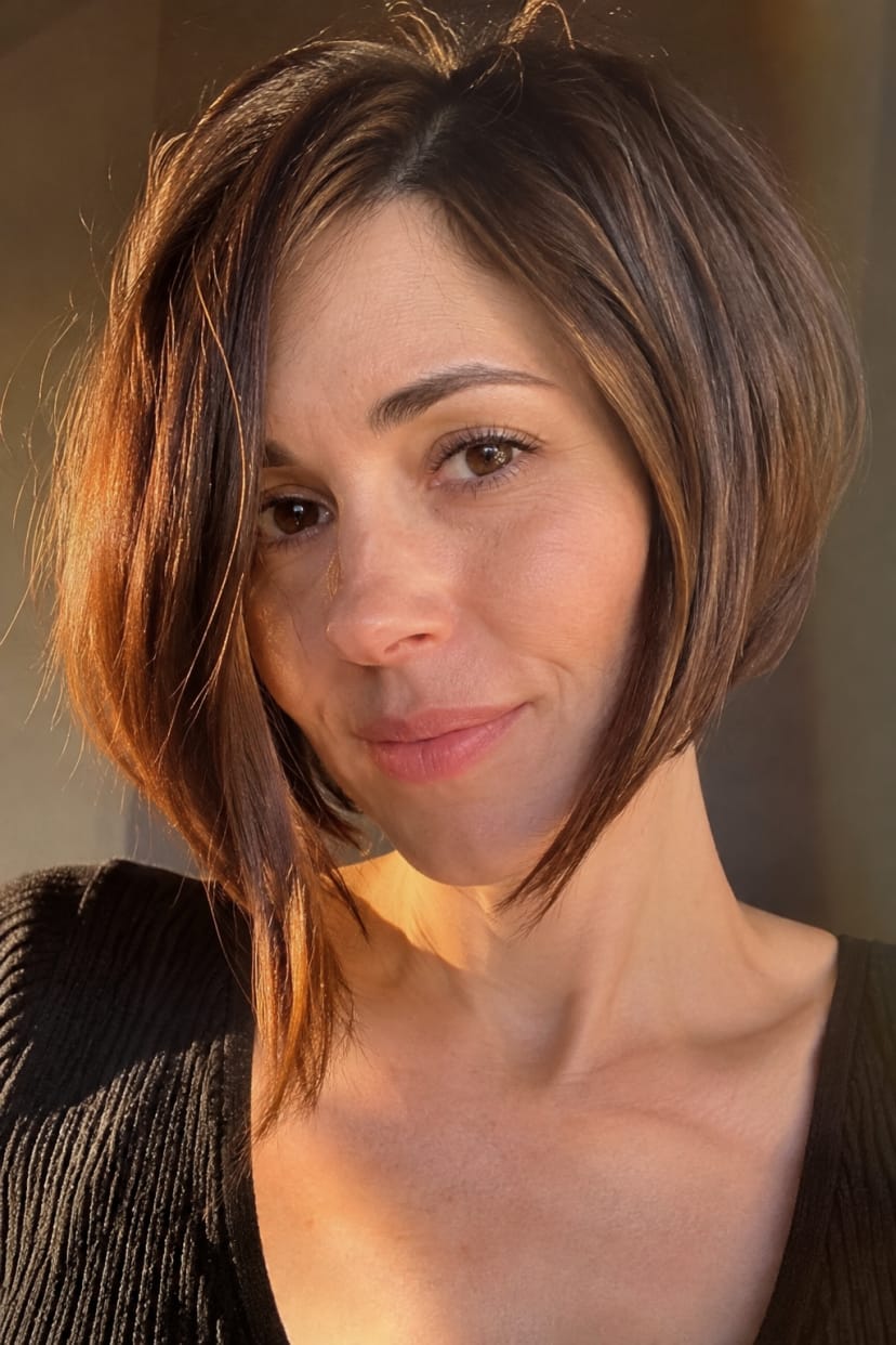 Inverted Bob mit kurzen Face‑Framing Strähnen