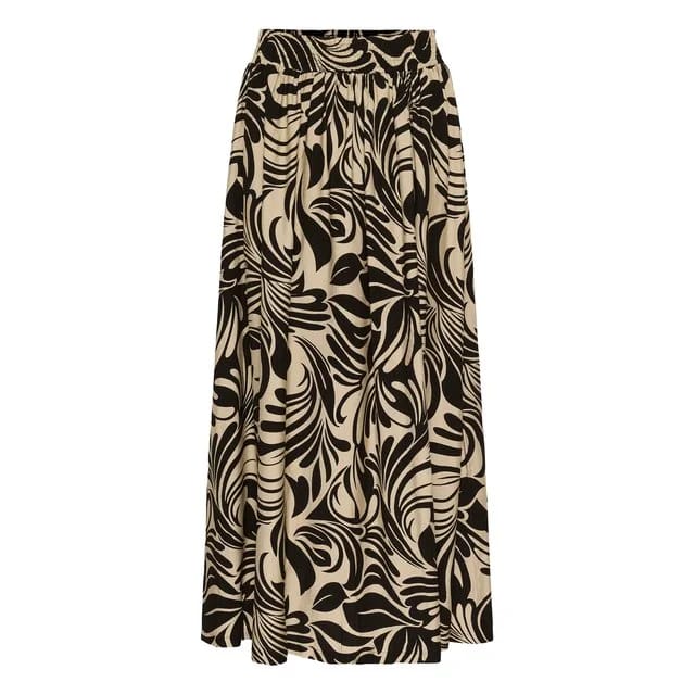 KAFFE Midirock, Feather Gray/Black Graphic