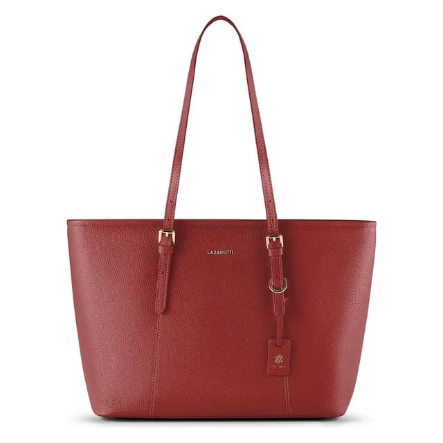 Lazarotti Leder-Shopper Bologna, rot