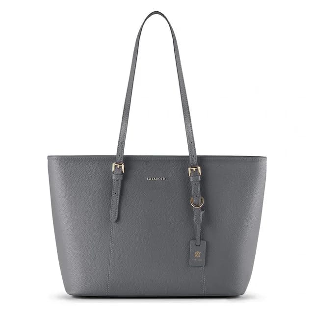 Lazarotti Leder-Shopper, grau