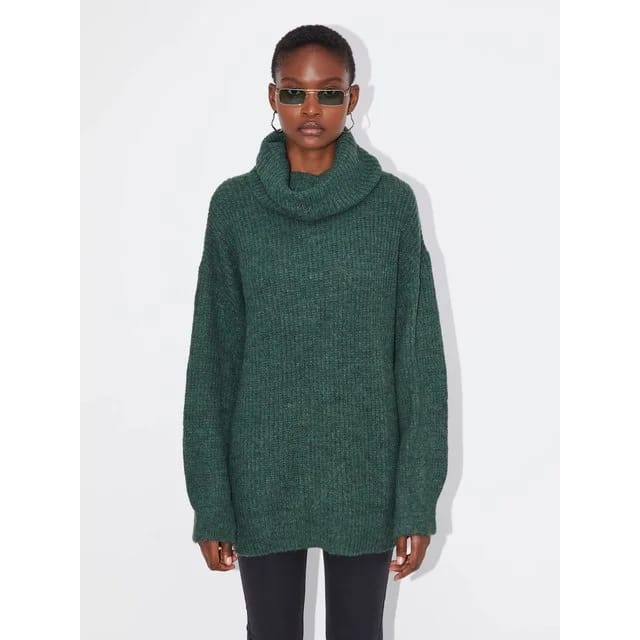 LeGer Rollkragenpullover Juna, dunkelgrün