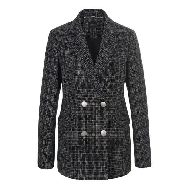 Madeleine Blazer, schwarz / wollweiß