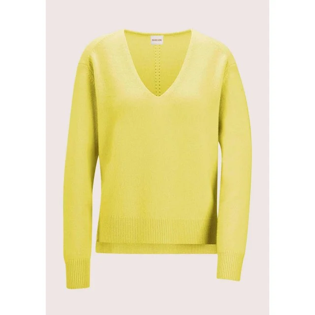 Madeleine Kaschmir-V-Pullover, zitrone