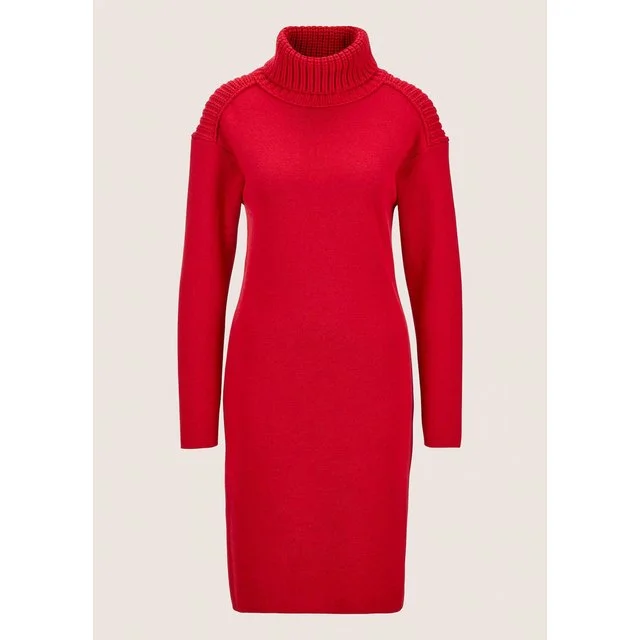 Madeleine Strickkleid mit Rollkragen, rot