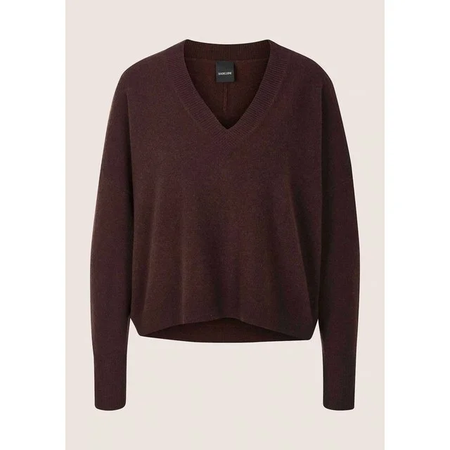 Madeleine V-Longpullover, braun