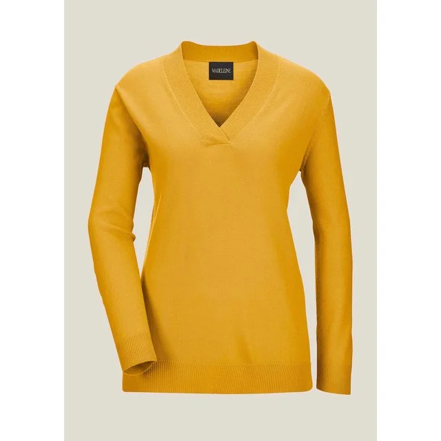 Madeleine V-Pullover, goldgelb