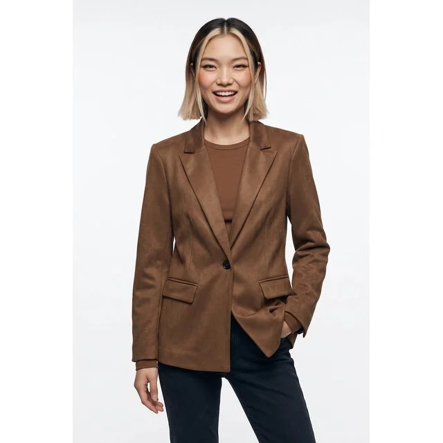 Only Blazer in Wildlederoptik, Soft Silt