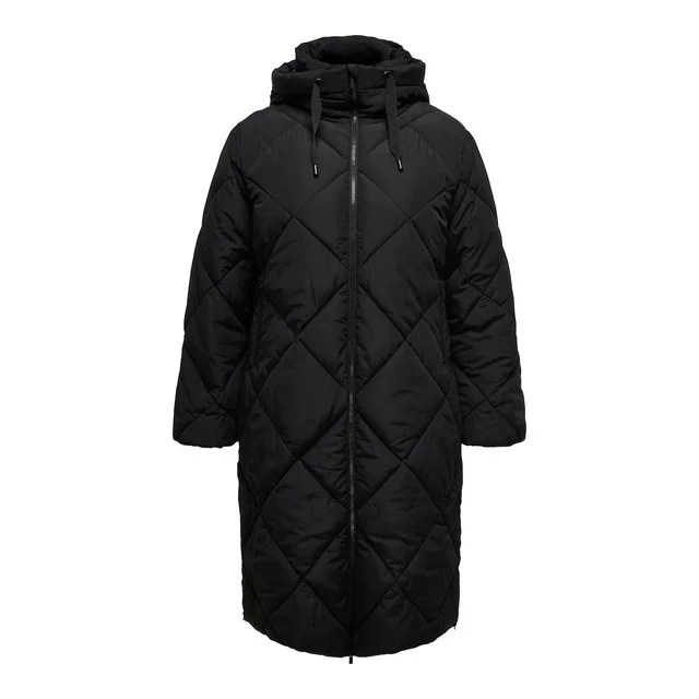 Only Carmakoma Langer Steppmantel, Black
