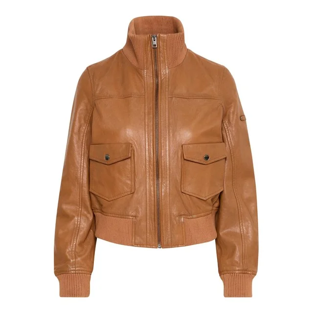 OXMO Lederjacke OXDenny, Caramel Café