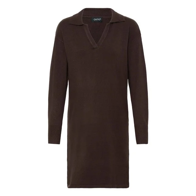Oxmo Strickkleid Nera, Coffee Bean
